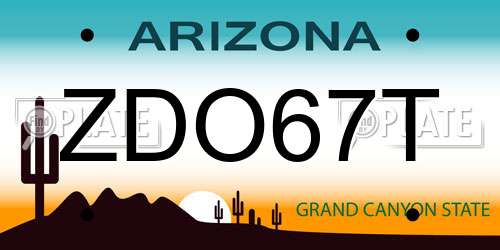 ZDO67T Arizona License Plate