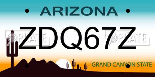 ZDQ67Z Arizona License Plate