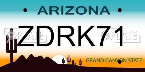 ZDRK71 Arizona License Plate