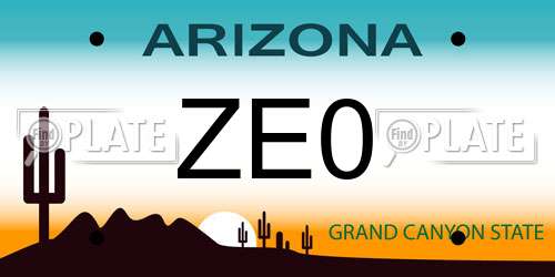 ZE0 Arizona License Plate