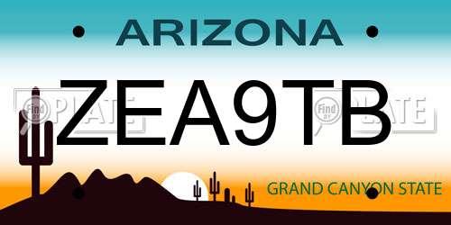 ZEA9TB Arizona License Plate