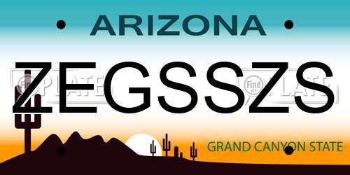 ZEGSSZS Arizona License Plate