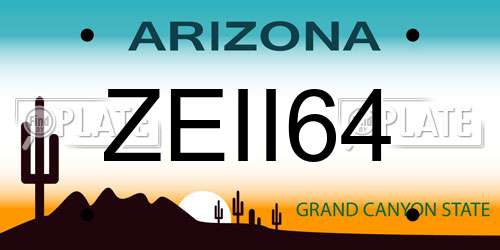 ZEII64 Arizona License Plate