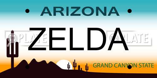 ZELDA Arizona License Plate