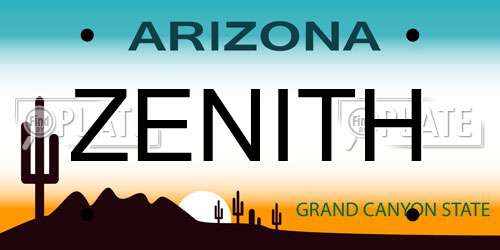ZENITH Arizona License Plate
