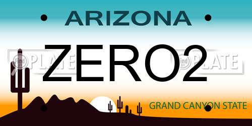 ZERO2 Arizona License Plate