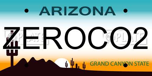 ZEROCO2 Arizona License Plate