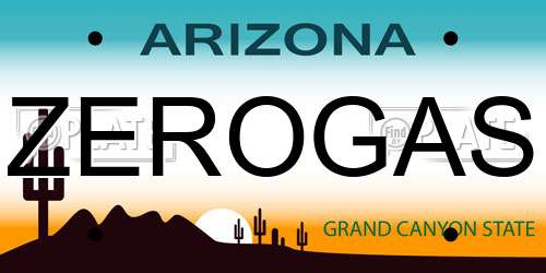 ZEROGAS Arizona License Plate