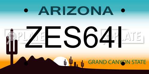 ZES64I Arizona License Plate