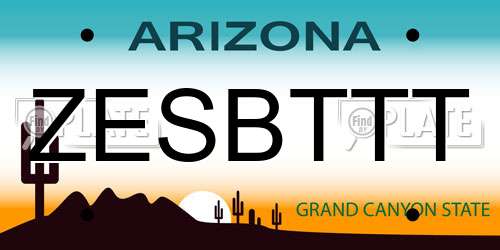 ZESBTTT Arizona License Plate