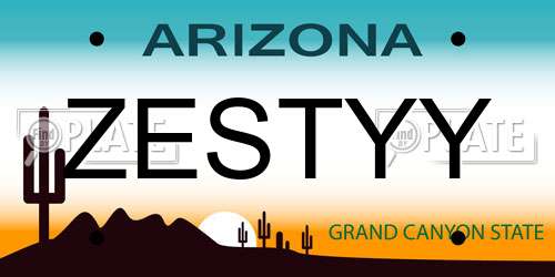 ZESTYY Arizona License Plate