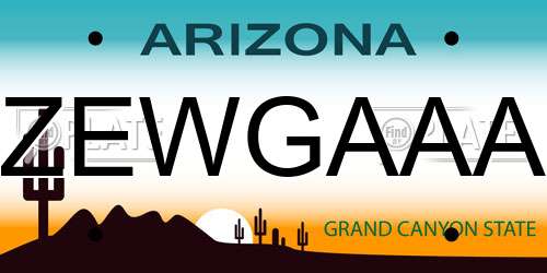 ZEWGAAA Arizona License Plate
