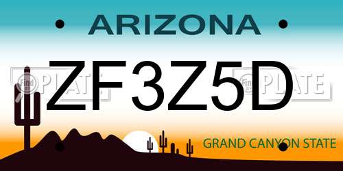 ZF3Z5D Arizona License Plate
