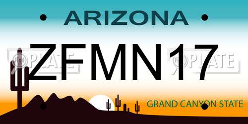 ZFMN17 Arizona License Plate