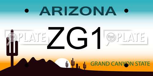 ZG1 Arizona License Plate
