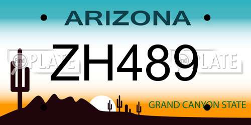 ZH489 Arizona License Plate