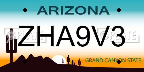 ZHA9V3 Arizona License Plate