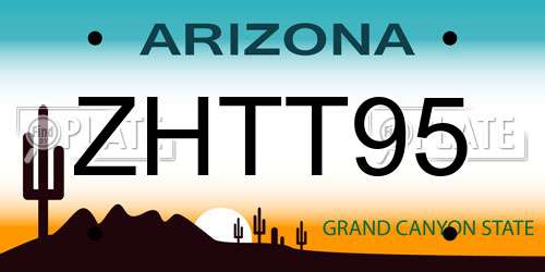 ZHTT95 Arizona License Plate