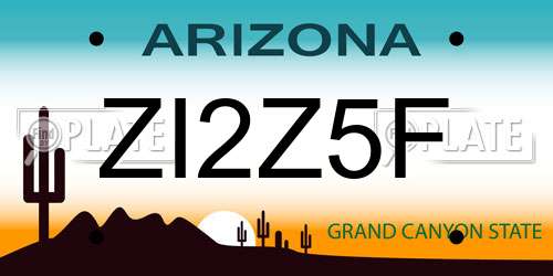 ZI2Z5F Arizona License Plate