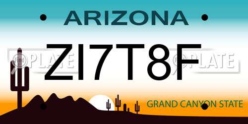 ZI7T8F Arizona License Plate