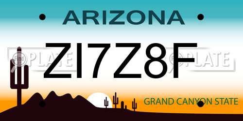 ZI7Z8F Arizona License Plate
