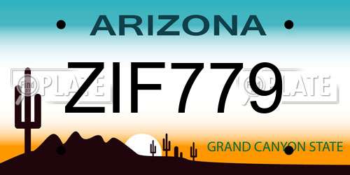 ZIF779 Arizona License Plate