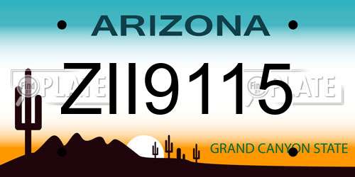 ZII9115 Arizona License Plate