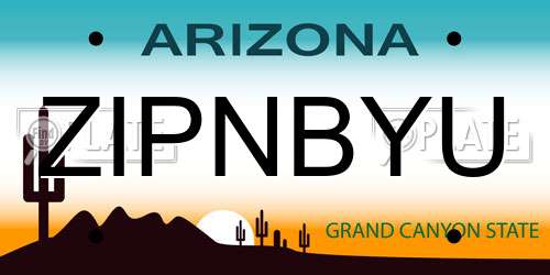 ZIPNBYU Arizona License Plate