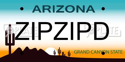 ZIPZIPD Arizona License Plate