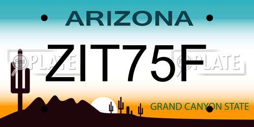 ZIT75F Arizona License Plate