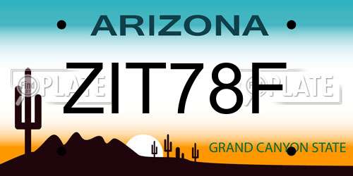 ZIT78F Arizona License Plate