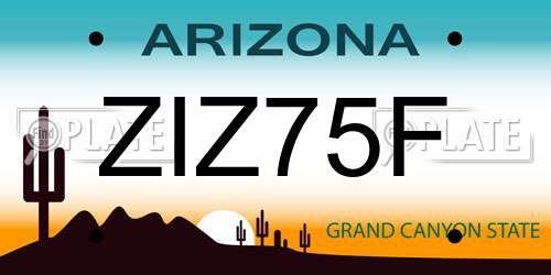 ZIZ75F Arizona License Plate