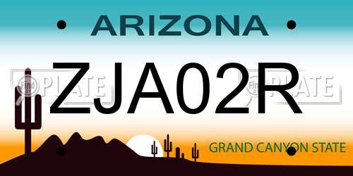 ZJA02R Arizona License Plate