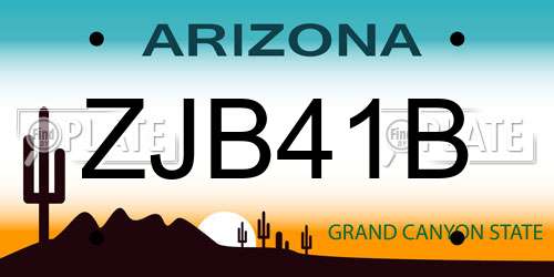 ZJB41B Arizona License Plate