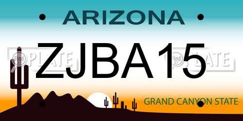 ZJBA15 Arizona License Plate