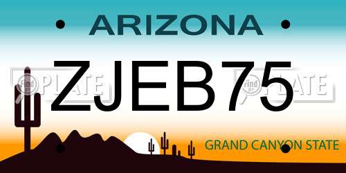 ZJEB75 Arizona License Plate