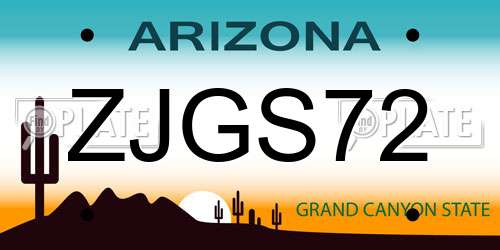 ZJGS72 Arizona License Plate