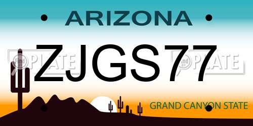 ZJGS77 Arizona License Plate
