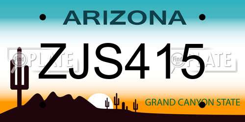 ZJS415 Arizona License Plate