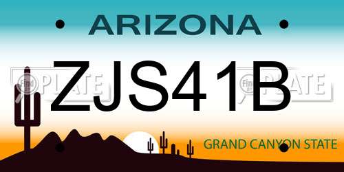 ZJS41B Arizona License Plate