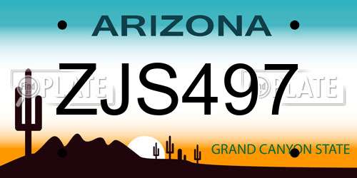 ZJS497 Arizona License Plate