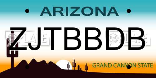 ZJTBBDB Arizona License Plate