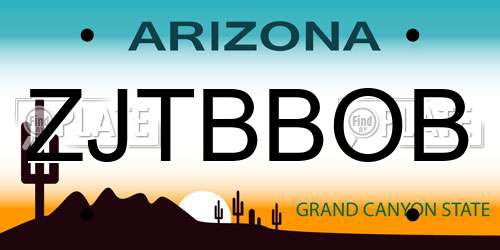 ZJTBBOB Arizona License Plate