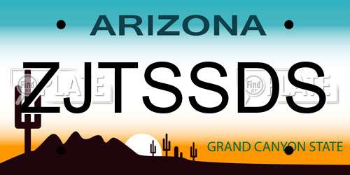 ZJTSSDS Arizona License Plate