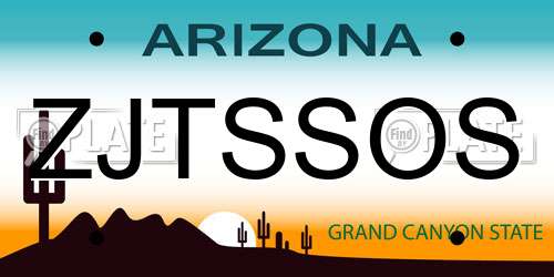 ZJTSSOS Arizona License Plate