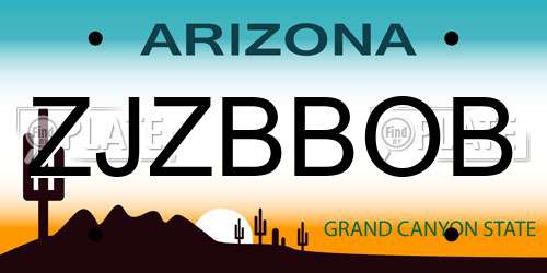 ZJZBBOB Arizona License Plate