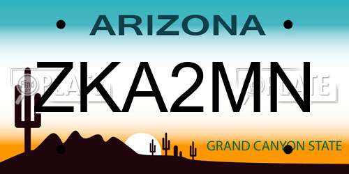 ZKA2MN Arizona License Plate