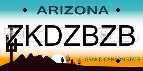 ZKDZBZB Arizona License Plate