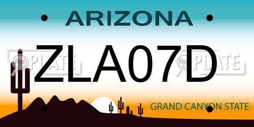 ZLA07D Arizona License Plate
