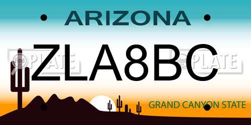 ZLA8BC Arizona License Plate